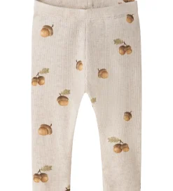 Name It Leggings - Rib - NbmOlyan - Peyote Melange m. Agern