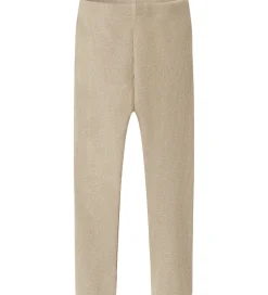 Name It Leggings - Rib - NmfSiclo - Cement m. Glimmer