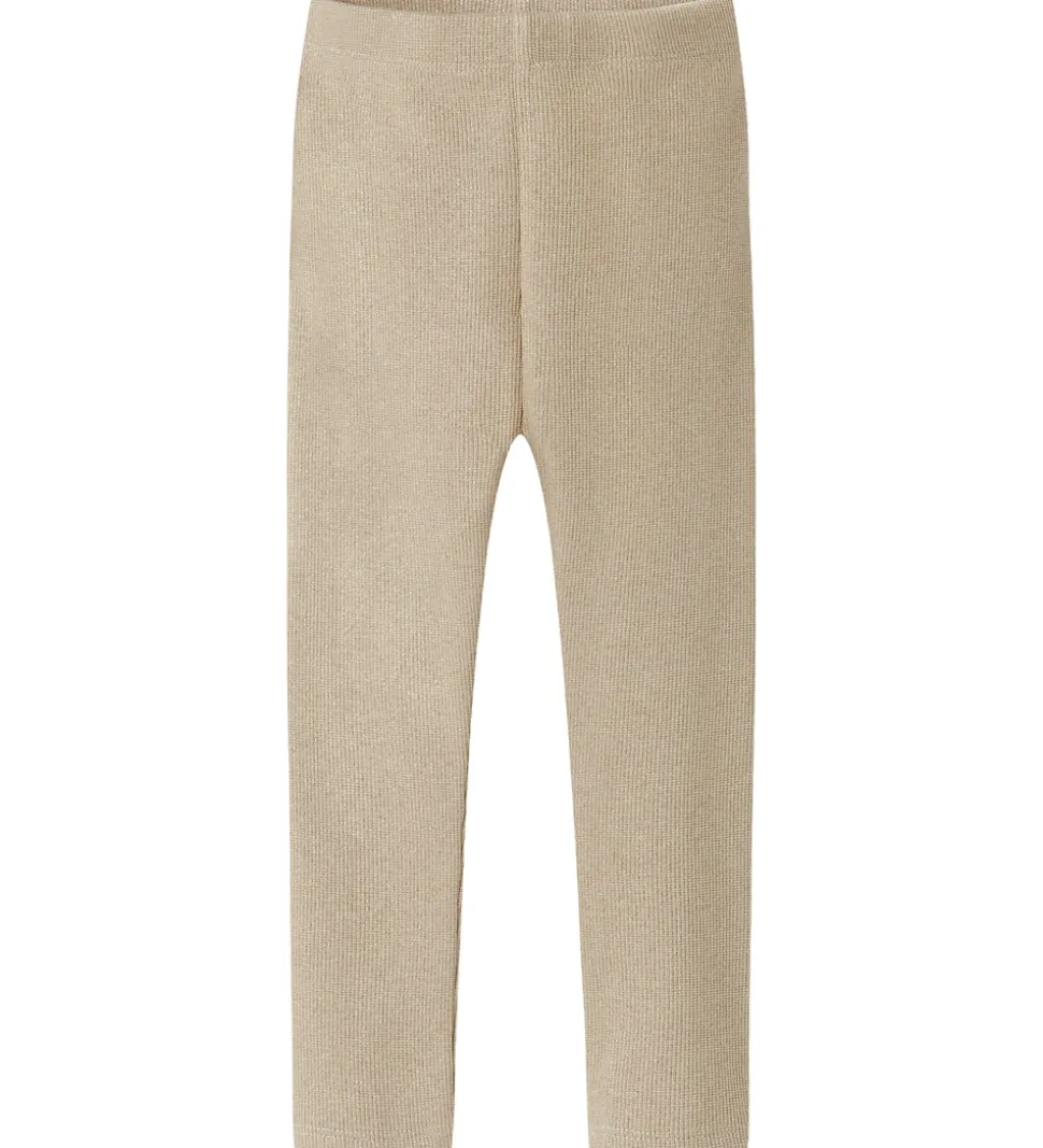 Name It Leggings - Rib - NmfSiclo - Cement m. Glimmer