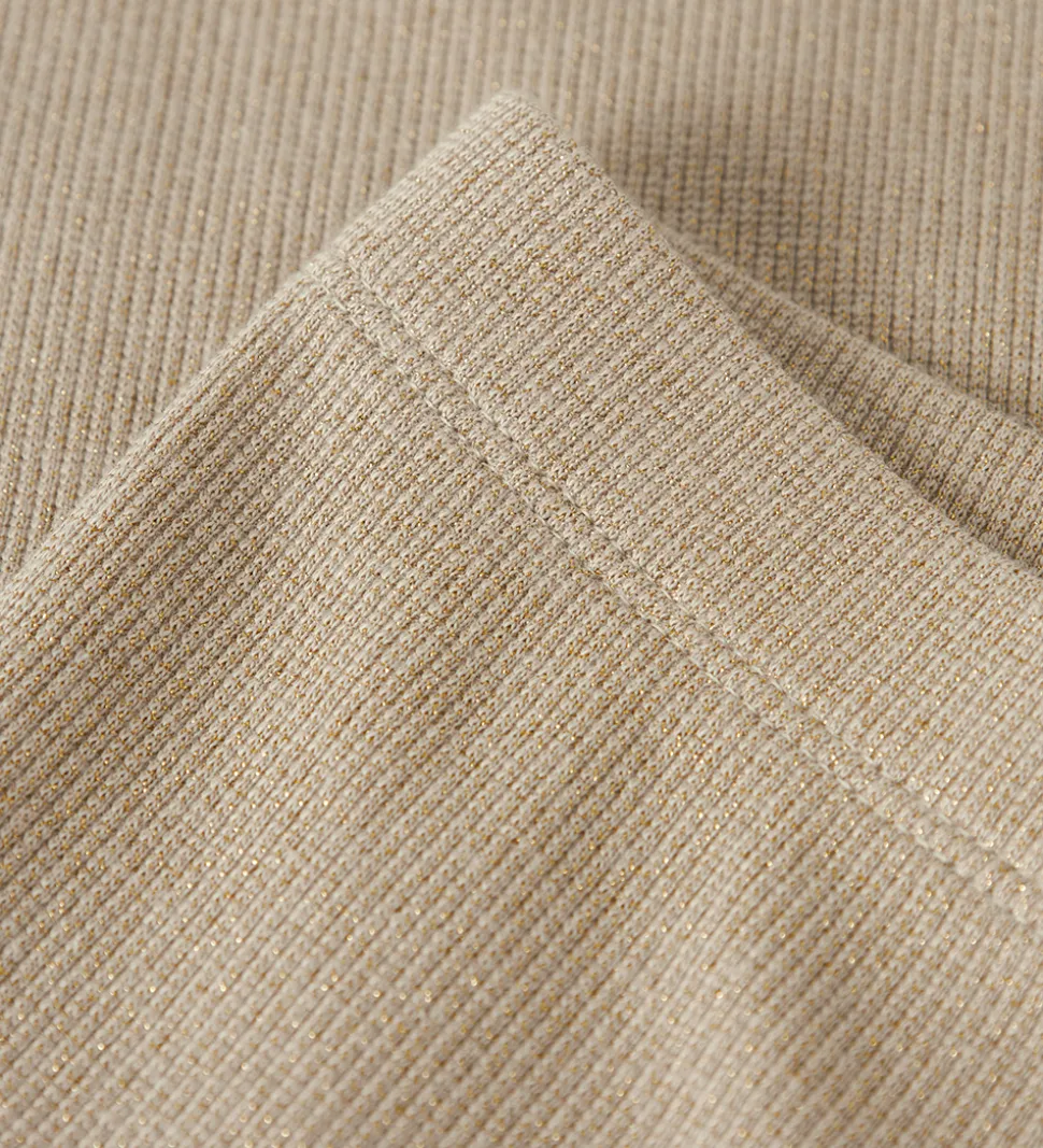 Name It Leggings - Rib - NmfSiclo - Cement m. Glimmer