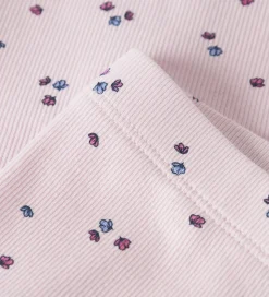 Name It Leggings - Rib - NmfNelia - Cradle Pink m. Blomster