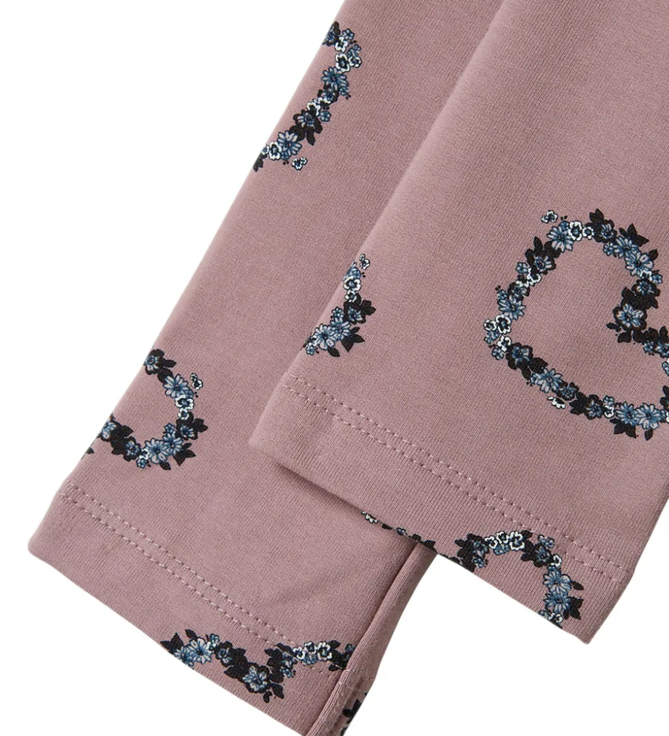 Name It Leggings m. Fleece - NmfOlukria - Toadstool m. Hjerter