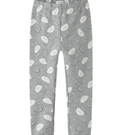 Name It Leggins - NmfDavina - AOP - Grey Melange/Rainbow Clouds