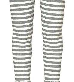 Name It Leggins - Rib - NmfVemma - Grey Melange/Cloud Dancer