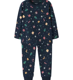 Name It Nattøj - 2-Delt - NmnVismas - Navy Blazer/Xmas AOP Navy