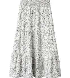 Name It Nederdel - NkfJolly - Maxi Skirt - Star White m. Blomste