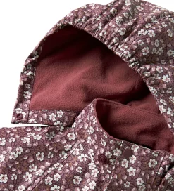 Name It Regndragt m. Fleece - NmfDry10 - Fig m. Blomster