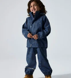 Name It Regntøj m. Seler - NmmDry10 - Vintage Indigo m. Print