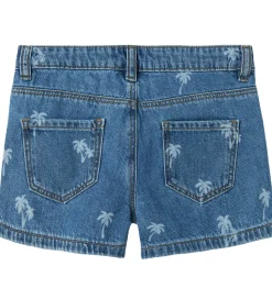 Name It Shorts - NkfRose - Medium Blue Denim/Palm Tree