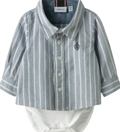 Name It Skjortebody l/æ - NbmRekid - Flint Stone/Thin Stripe - B