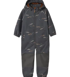 Name It Softshelldragt m. Fleece - Noos - NmmAlfa08 - Grey Pinst