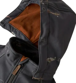 Name It Softshelldragt m. Fleece - Noos - NmmAlfa08 - Grey Pinst