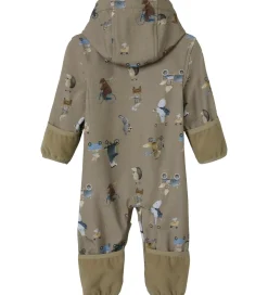 Name It Softshelldragt m. Fleece - NbnAlfa08 - Silver Mink/GO