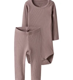 Name It Sæt - Body l/æ/ Leggings - Deauville Mauve/DEAUVILLE MA