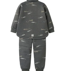 Name It Termotøj m. Fleece - NmmMoon - Grey Pinstripe