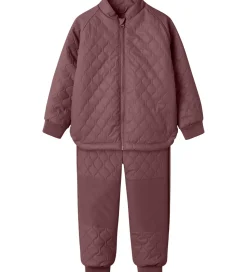 Name It Termotøj m. Fleece - PU - NmfMud - Rose Brown
