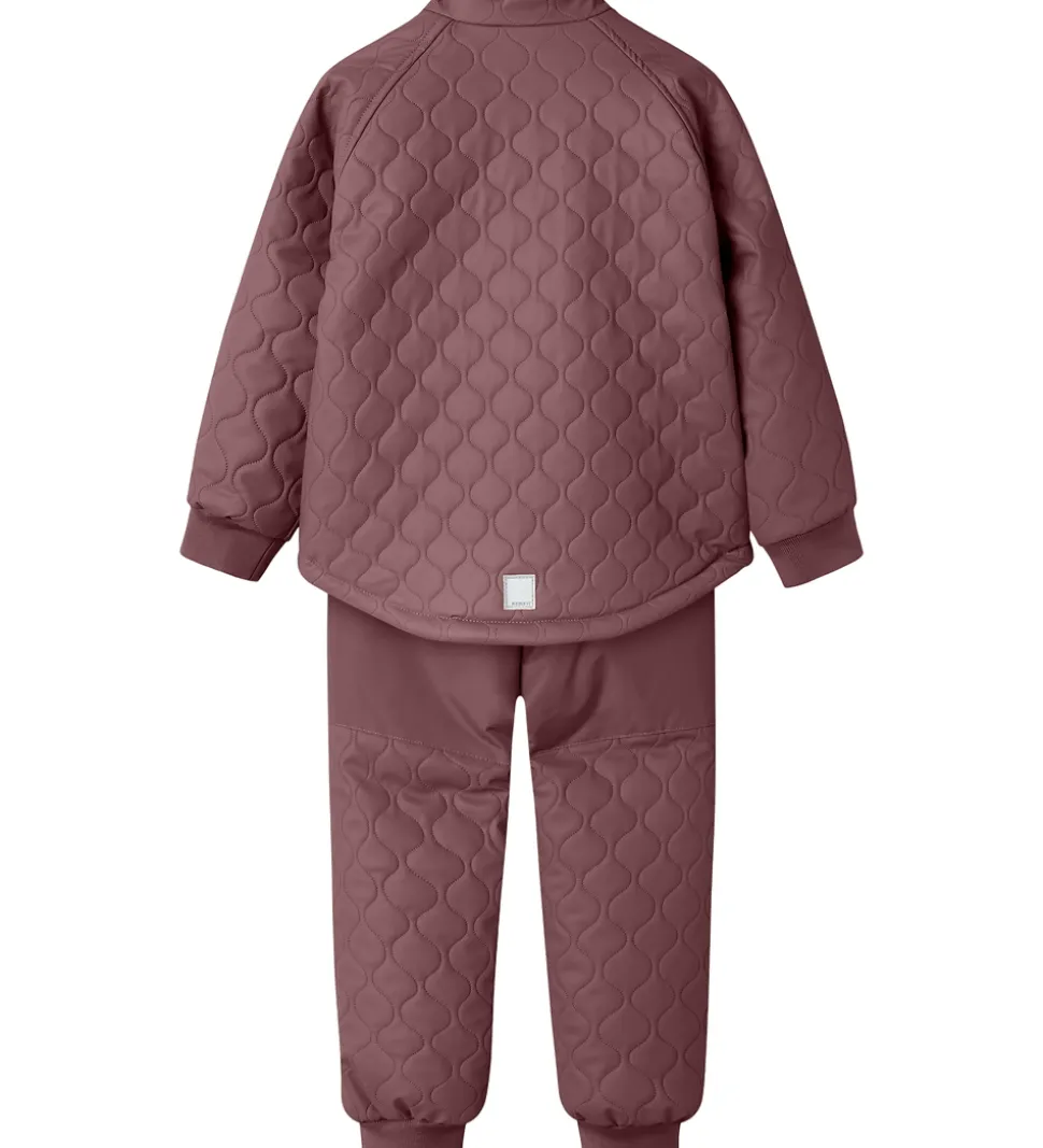 Name It Termotøj m. Fleece - PU - NmfMud - Rose Brown