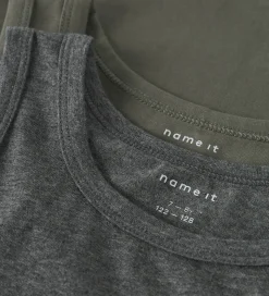 Name It Undertrøjer - Noos - NkmTank - 2-pak - Tea Leaf/Dark Gre
