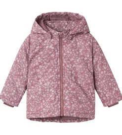 Name It Vinterjakke - NbfMaxi - Grape Shake/Flowers