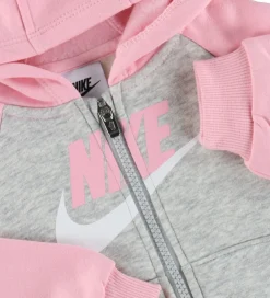 Nike Sweatsæt - Soft Pink/Gråmeleret