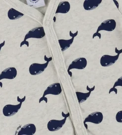 Petit Bateau Natdragt - Beigemeleret m. Hvaler