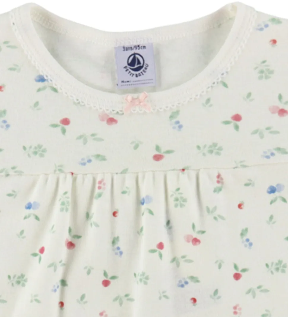 Petit Bateau Nattøj - 2-Delt - Marshmallow/Multicolor