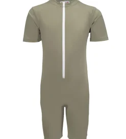 Petit Crabe Badeheldragt - Noe - UV50+ - Olive m. Kirsebær