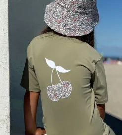 Petit Crabe Badeheldragt - Noe - UV50+ - Olive m. Kirsebær