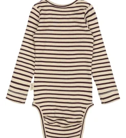 Petit Piao Body l/æ - Rib - Dark Grape/Off White