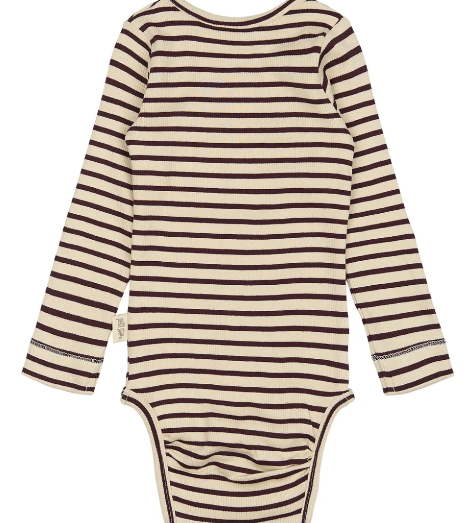 Petit Piao Body l/æ - Rib - Dark Grape/Off White