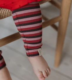 Petit Piao Leggings - Rib - Modal - Biking Red Multistripe
