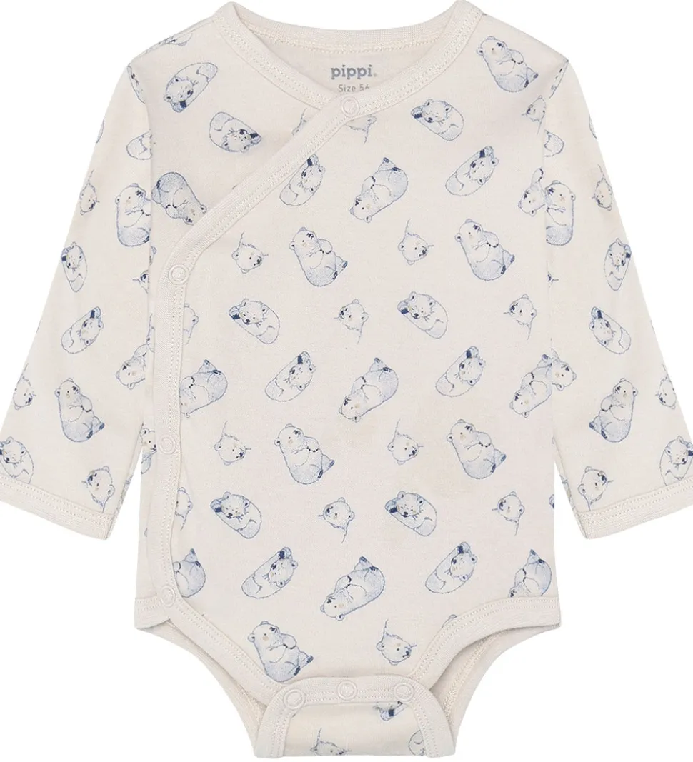 Pippi Baby Slå-om Bodyer l/æ - 4-pak - Flint Stone