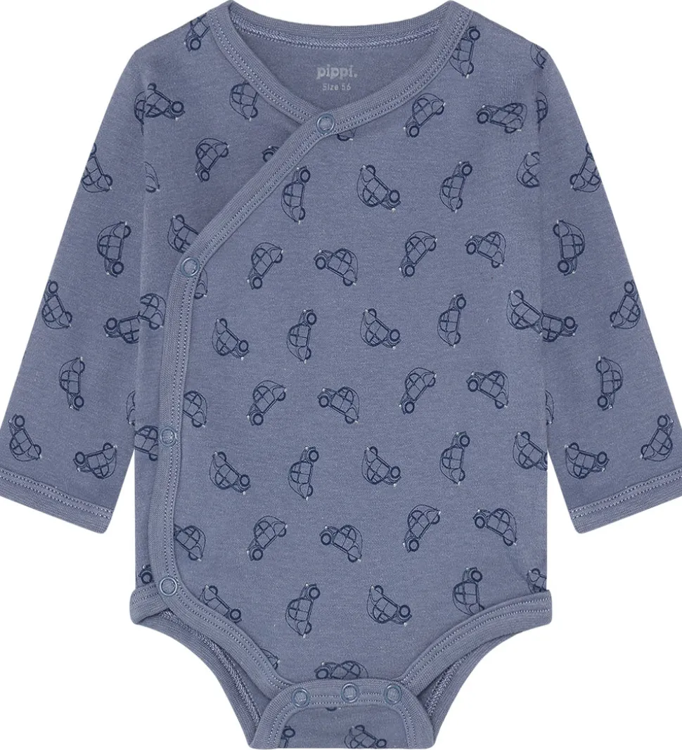 Pippi Baby Slå-om Bodyer l/æ - 4-pak - Flint Stone