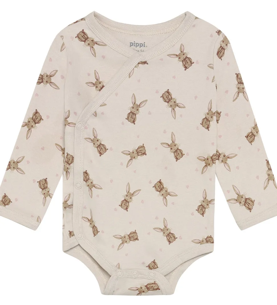 Pippi Baby Slå-om Bodyer l/æ - 4-pak - Violet Ice