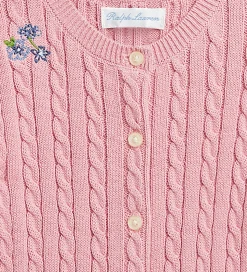 Polo Ralph Lauren Cardigan - Strik - Tickled Pink m. Blomster