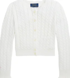 Polo Ralph Lauren Cardigan - Strik - Hvid m. Hulmønster