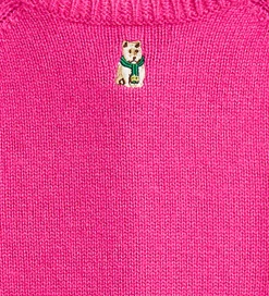 Polo Ralph Lauren Cardigan - Uld - Colge Pink m. Broderier
