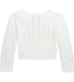 Polo Ralph Lauren Cardigan - Cropped - Strik - Deckwash White