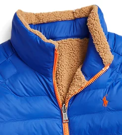 Polo Ralph Lauren Dynejakke m. Fleece - Vendbar - Brun/Blå m. Or