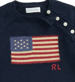 Polo Ralph Lauren Heldragt - Strik - Hunter Navy m. Flag