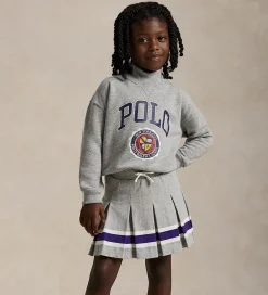 Polo Ralph Lauren Tennisnederdel - Gråmeleret m. Lilla/Hvid