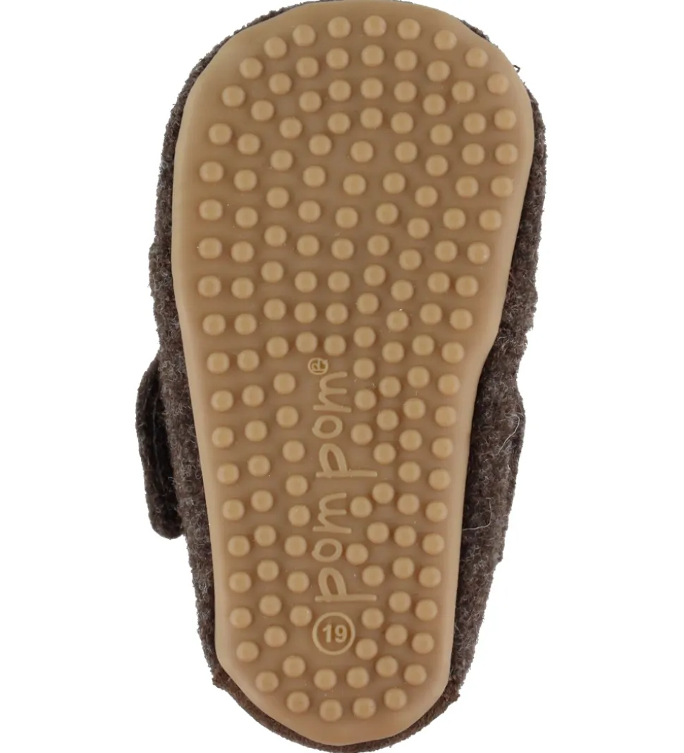 Pom Pom Hjemmesko - Uld - Brun