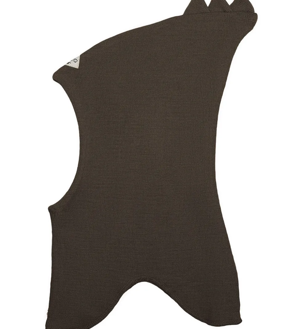 Racing Kids Elefanthue - 2-lags - Uld/Bomuld - Brun m. Takker