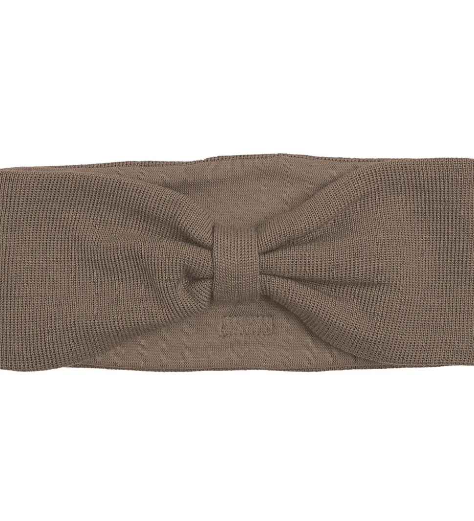 Racing Kids Pandebånd - Uld/Bomuld - Brown Birch Bark m. Sløjfe