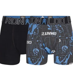 Ronaldo Boxershorts - Noos - 2-pak - Sort/Grå m. Blå