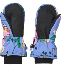 Småfolk Luffer - Purple Delight m. Fugle/Blomster