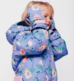 Småfolk Luffer - Purple Delight m. Fugle/Blomster