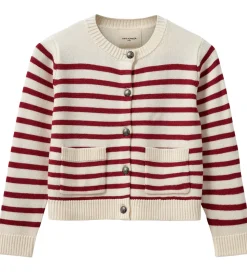 Sofie Schnoor Cardigan - Strik - Off White/Rød