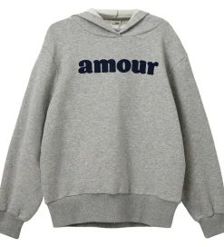 Sofie Schnoor Girls Hættetrøje - Simona - Gråmeleret m. Print