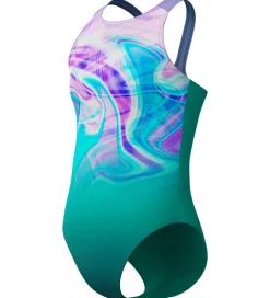 Speedo Badedragt - Printed Pulseback - Grøn/Pink